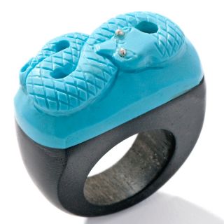  cameo simulated turquoise sterling silver snake ring rating 2 $ 48
