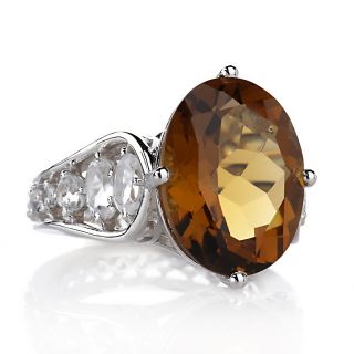 Victoria Wieck Whiskey Quartz and White Topaz Sterling Silver Eternity