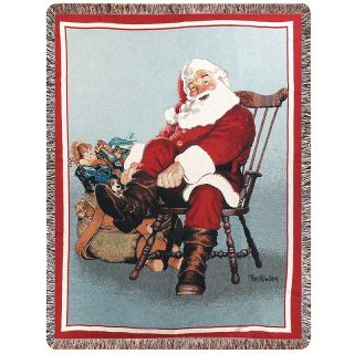 Home Home Décor Throw Blankets Santa Claus Fringed Holiday Throw