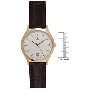 Esq by Movado Mens 07300771 Folio Gold Plated Stainless Steel Watch