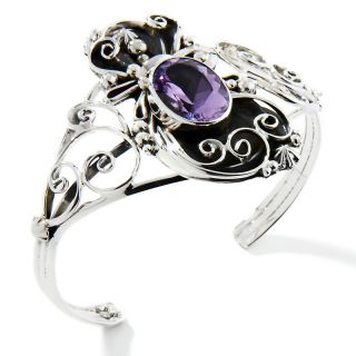 Chaco Canyon Couture 8ct Amethyst Swirl Sterling Silver Cuff Bracel