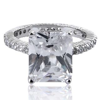  emerald cut cz cubic zirconia eternity band accent bridal wedding ring