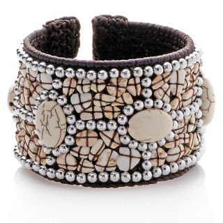 Sally C Treasures White Cobblestone Cuff Bracelet
