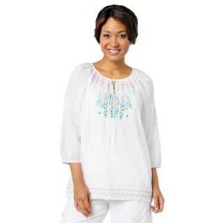 Fashion Tops Knit Tops & Tees DKNYC Embroidered Cotton Voile Top