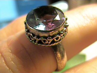  Alexandrite Ring Silver Big Gem Color Change Sterling Engagement