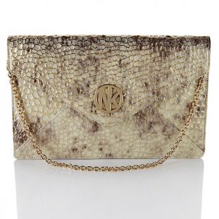 Timeless by Naeem Khan Embossed Leather Envelope Bag