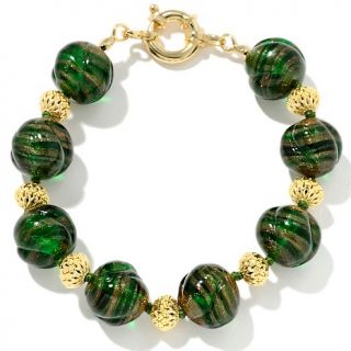  art murano glass green swirl 8 bead bracelet rating 1 $ 62 97 s h
