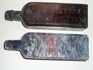 Pair of Early w McCully Hinge Mold Dr J Hostetters Stomach Bitters