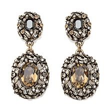 Heidi Daus Green with Envy Octagonal Crystal Accented Drop Earrings