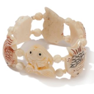 Statements by Amy Kahn Russell Carved Bone Critter Stretch Bracelet