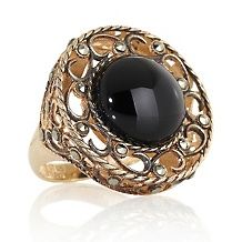 technibond black onyx marcasite round swirl frame ring $ 59 90