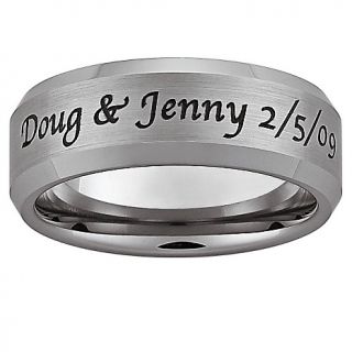  top engraved tungsten satin beveled edge band rating 3 $ 56 00 s h $ 5