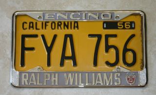 Ralph Williams Ford Encino CA License Plate Frame 1956 Current