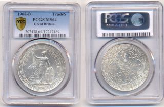 Great Britain Trade Dollar 1908 PCGS MS64 Lovely Coin