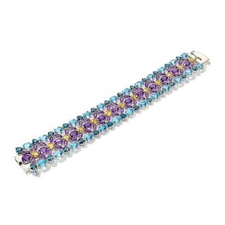 Rarities 65.12ct Multigemstone Floral Bracelet