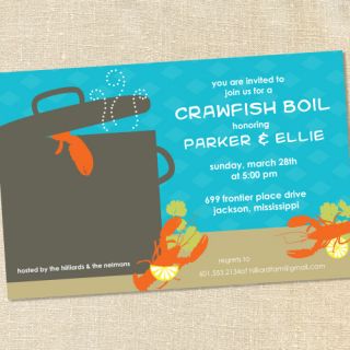 SWS 20 Crawfish Crab Boil Engagement Party Invitations