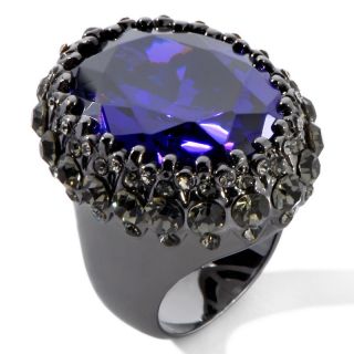 Violet Fantasy Tanzanite Color CZ and Black Diamond Color Crystal