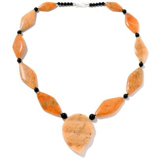 Jewelry Necklaces Beaded Jay King Sunset Orange Stone and