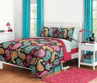  Black Paisley Comforter Bedding Set Size Twin XL Extra Long