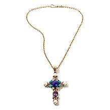 nicky butler multigem bronze cross pendant with chain $ 79 90