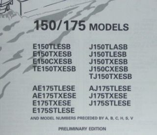 1989 OMC Parts Catalog Evinrude Johnson 150 175 HP Motors 16 Models