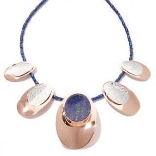 Jay King Copper and Sterling Silver Lapis Station Necklace