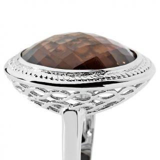 Sally C Treasures 9.1ct Smoky Quartz Sterling Silver Checkerboard Cut