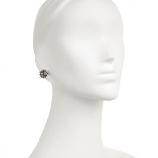 Multi Color Sapphire White Topaz Silver Omega Earrings   3.96ct