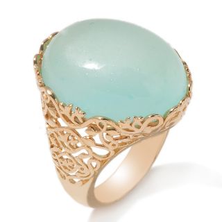 Technibond® Aqua Chalcedony Filigree Frame Ring