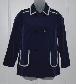 Joan Rivers Double Breasted Jacket With Trim Detail Size S Navy