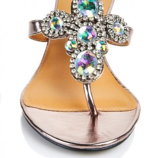 IMAN Global Chic Hollywood Glam Jewel Encrusted Comfort Sandal