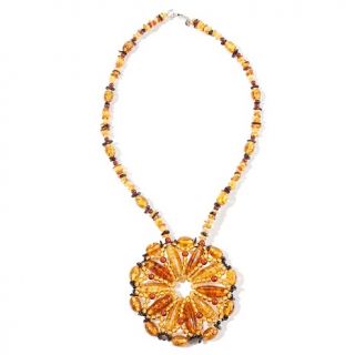 Jewelry Necklaces Beaded Age of Amber Multicolor Beaded Pendant