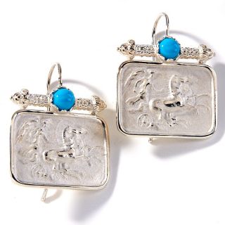 Tagliamonte Blue Turquoise Chariot Sterling Silver Earrings