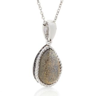 Opulent Opaques Labradorite and Iolite Sterling Silver Pendant with 18