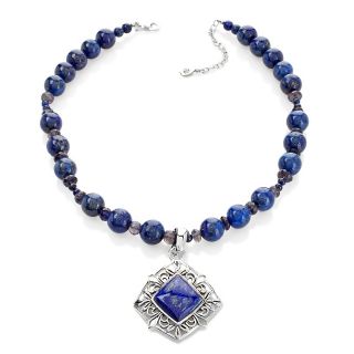 Studio Barse Blue Lapis and Iolite Sterling Silver Pendant with 17 1/4