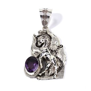 Chaco Canyon Couture 8ct Amethyst Sterling Silver Horse Pendant at