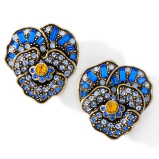 Heidi Daus Pleasing Pansy Crystal Accented Earrings