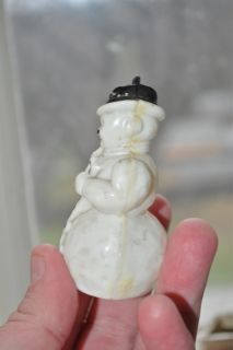 Vintage Bradford Snowman w Broom Christmas Ornament