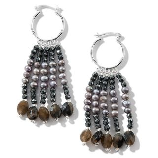  beaded multigemstone sterling silver hoop earrings rating 4 $ 19 95 s