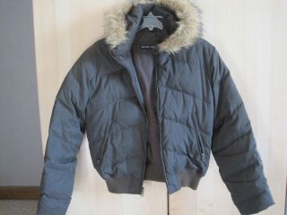 New York and Company Brown Parka Coat Fur Hood Womens Size Medium