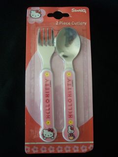 Sanrio Hello Kitty 2 Piece Round End Cutlery Set, Dishwasher Safe NEW