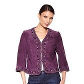 by adrienne landau opulent jeweled suede jacket $ 74 98