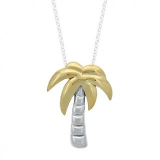 105 3928 sterling silver 2 tone palm tree pendant note customer pick