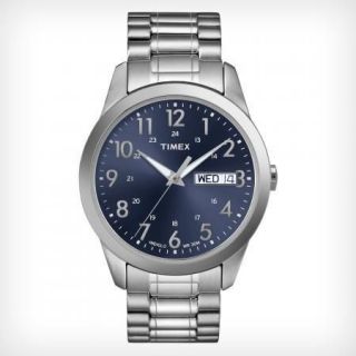 Timex Mens Expansion Watch 30 Meter WR Date Indiglo Blue Dial T2M933
