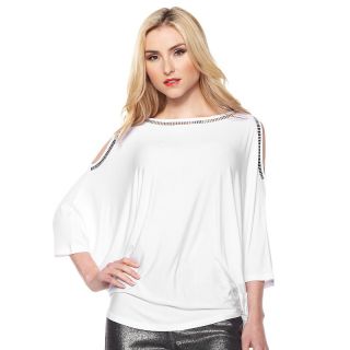 Fashion Tops Knit Tops & Tees DG2 Studded Cold Shoulder Tee