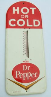 Vintage Dr Pepper Tin Thermometer Sign Antique Very Good Original