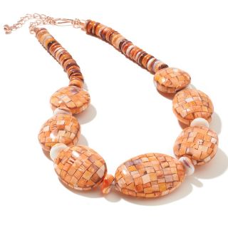Jay King Lions Paw Shell Beaded Copper 18 Necklace