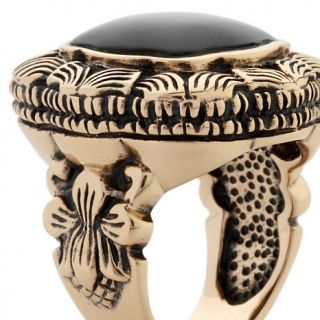 Studio Barse Black Onyx Bronze Carved Ring