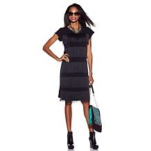 autonomy jersey crepe dress with fringe $ 24 96 $ 69 90