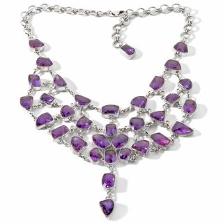 CL by Design CL by Design 198.5ct Amethyst Sterling Silver Bib